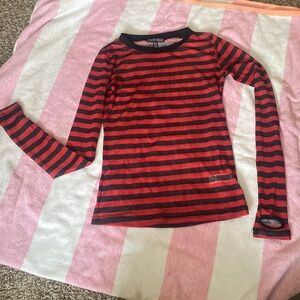 NWOT SZ XS STRIPED MESH TOP